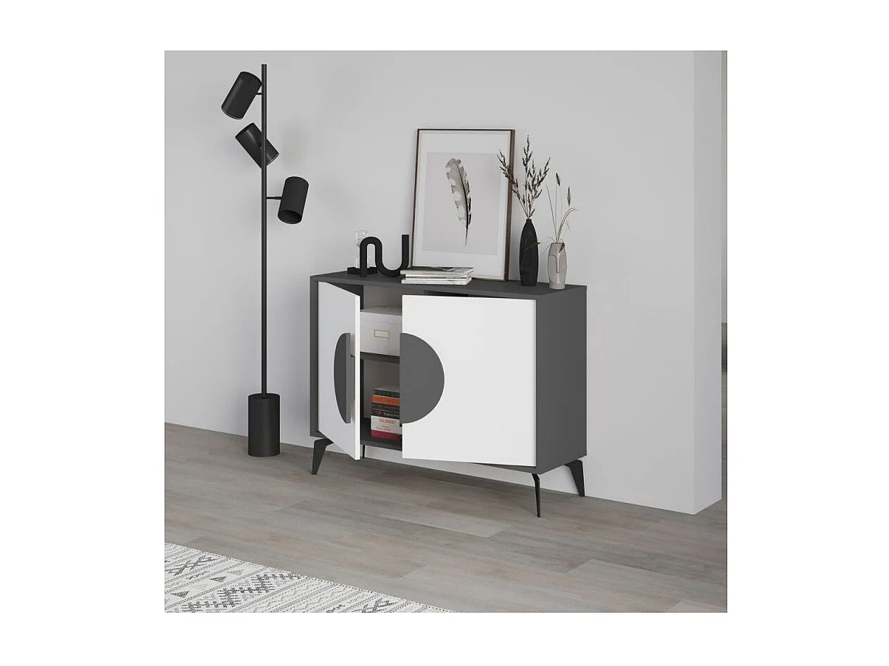 Madia 2 ante Gora110 110x35,6x82 colore antracite e bianco