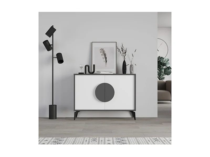 Madia 2 ante Gora110 110x35,6x82 colore antracite e bianco