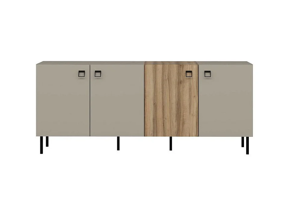 Madia Mila cashmere e rovere 180x47x75H – Eleganza e contrasto per un living raffinato