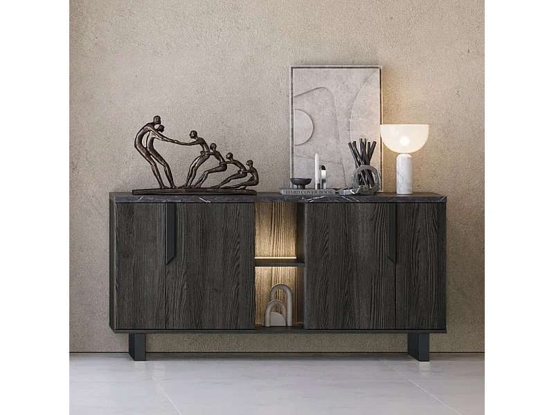 Madia 4 ante palissandro nero Zaira 165x49x83h