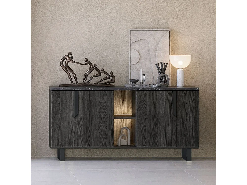 Madia 4 ante palissandro nero Zaira 165x49x83h