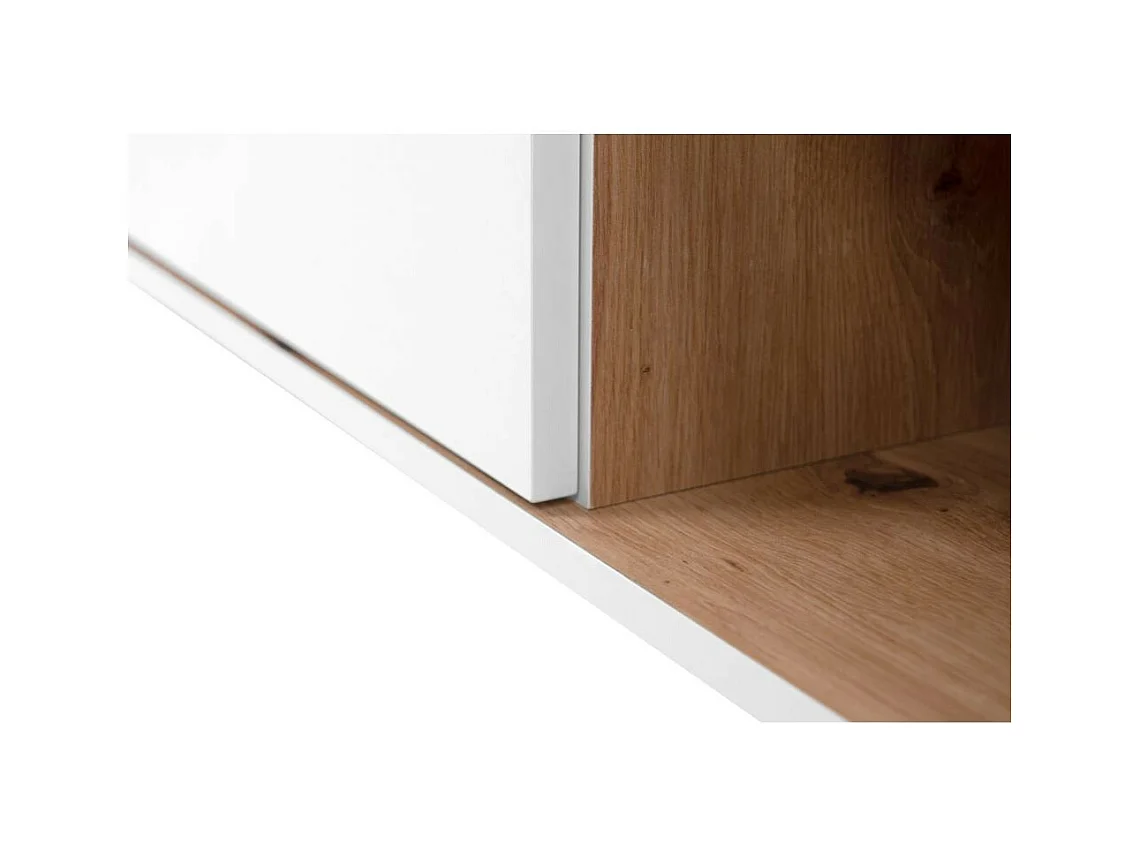 Madia 2 ante e 2 cassetti bianca con top rovere Linz01B 120x38x85H