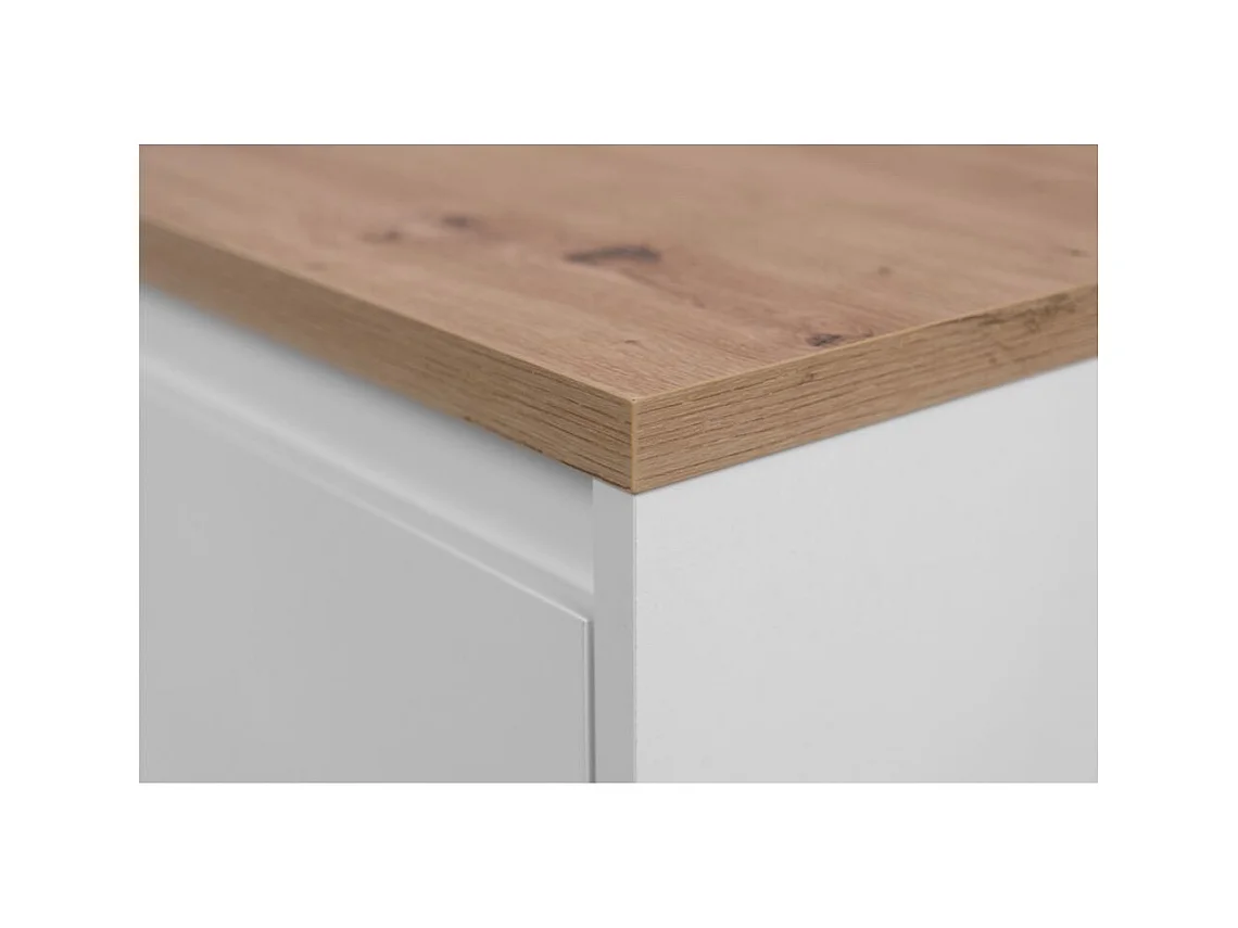 Madia 2 ante e 2 cassetti bianca con top rovere Linz01B 120x38x85H