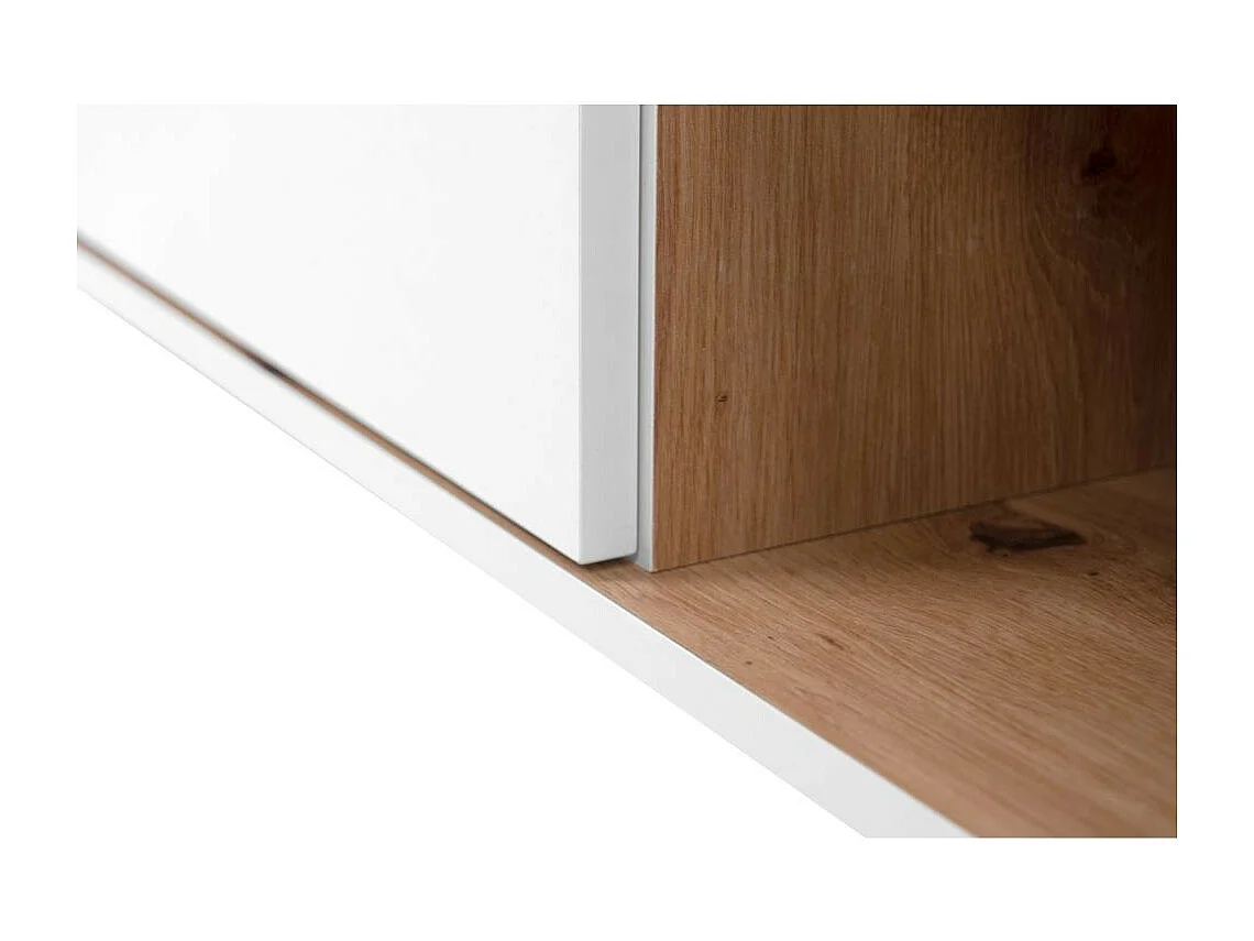 Madia 2 ante e 2 cassetti bianca con top rovere Linz01B 120x38x85H