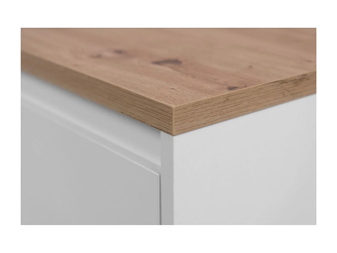 Madia 2 ante e 2 cassetti bianca con top rovere Linz01B 120x38x85H
