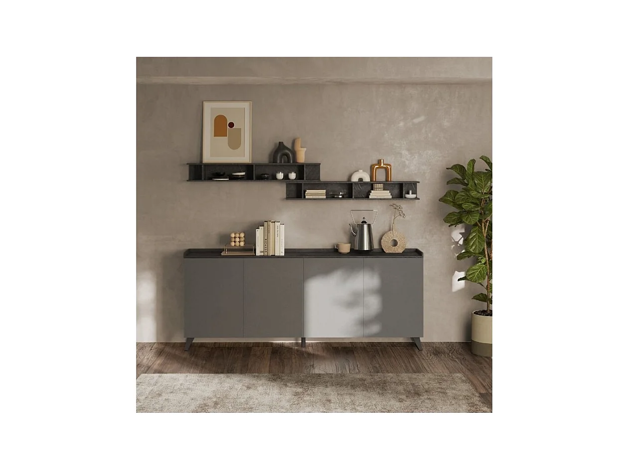 Madia 4 ante Polan 241x42x99h colore ardesia piombo