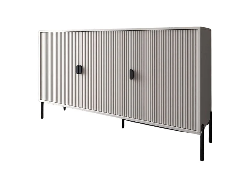 Madia Lotus 3 ante con frontali cannettati colore cashmere opaco 153.5x49x87.4H