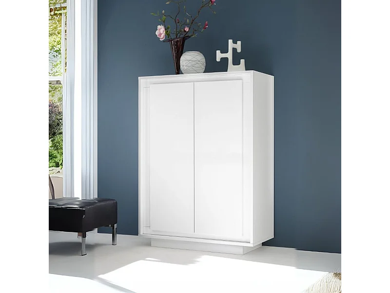 Mobile contenitore 2 ante Tiki 106x40x146h colore bianco opaco