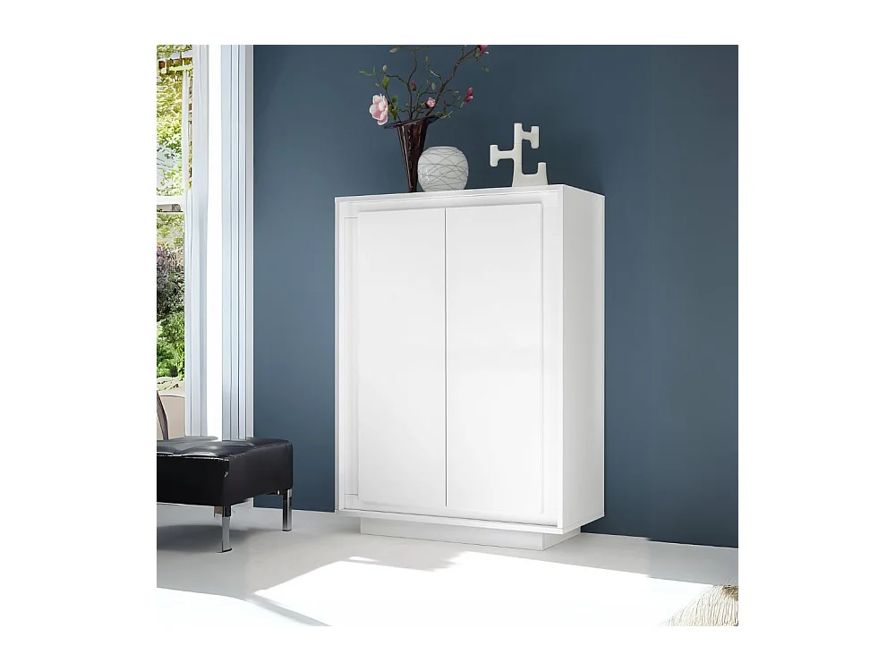 Mobile contenitore 2 ante Tiki 106x40x146h colore bianco opaco