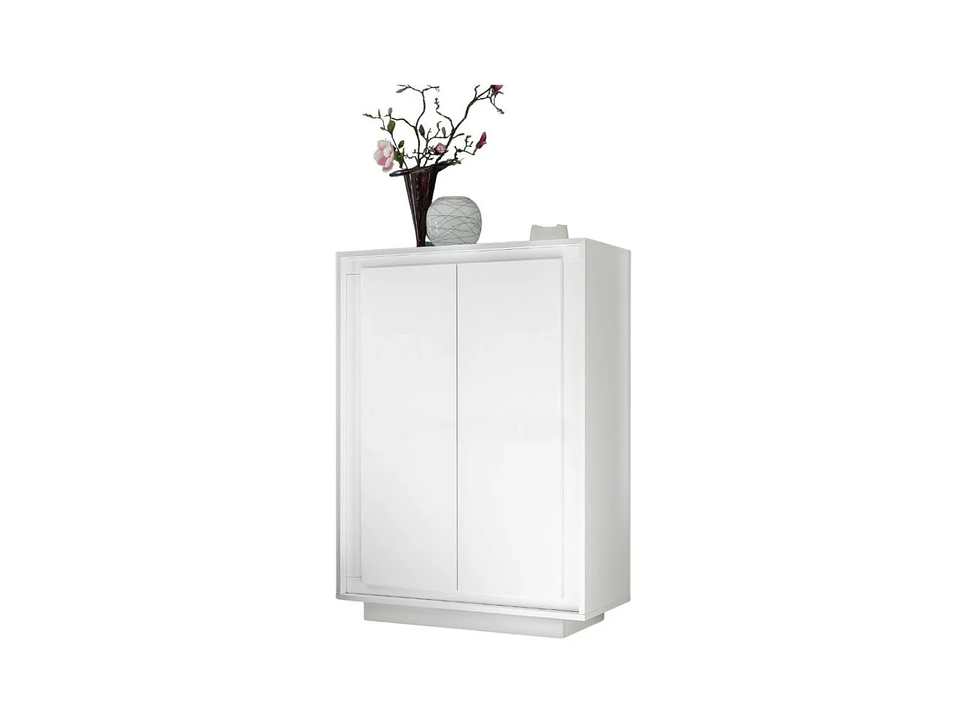 Mobile contenitore 2 ante Tiki 106x40x146h colore bianco opaco