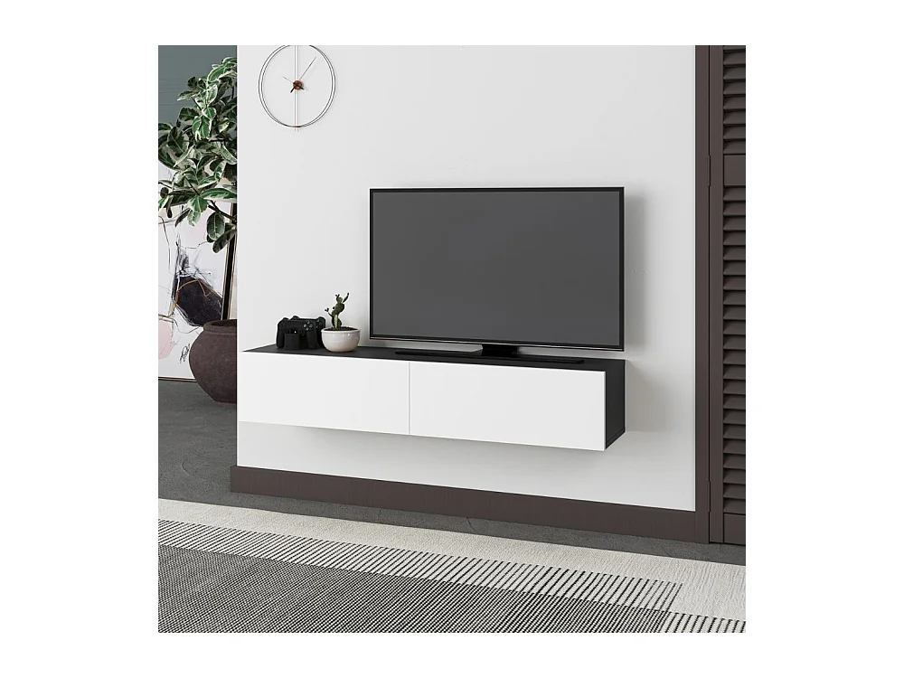 Mobile porta Tv sospeso ante a ribalta Francy colore antracite bianco