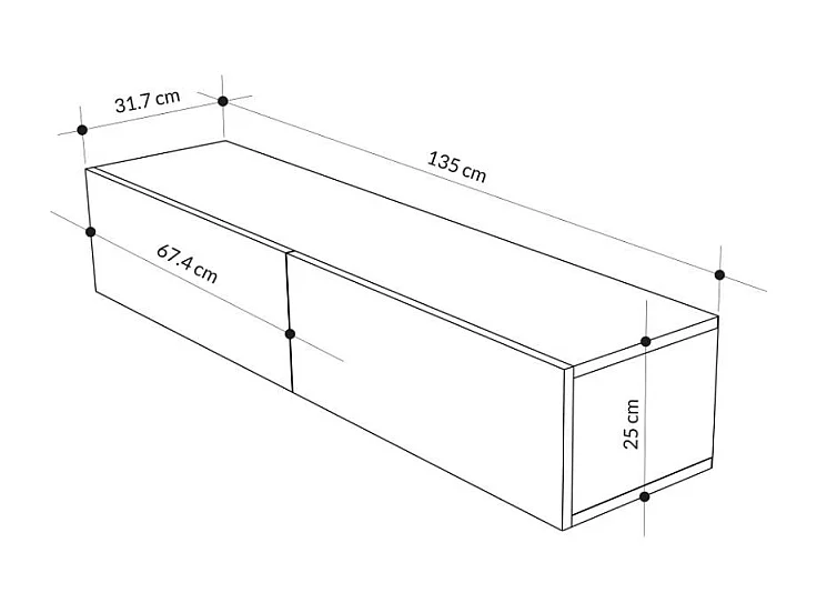 Mobile porta Tv sospeso ante a ribalta Francy colore antracite bianco