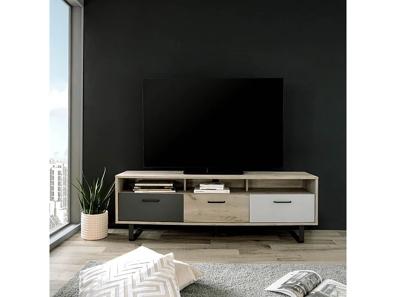 Mobile porta Tv 3 ante a ribalta Orlando5 colore rovere