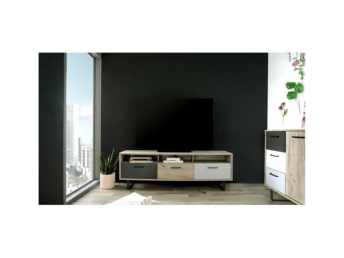 Mobile porta Tv 3 ante a ribalta Orlando5 colore rovere