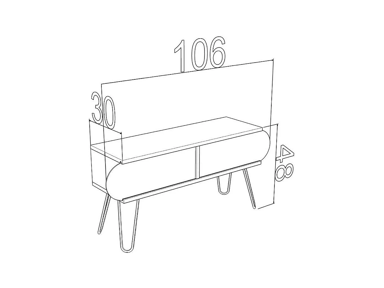 Mobile porta Tv Illia 106x30x48H MT190122 colore rovere