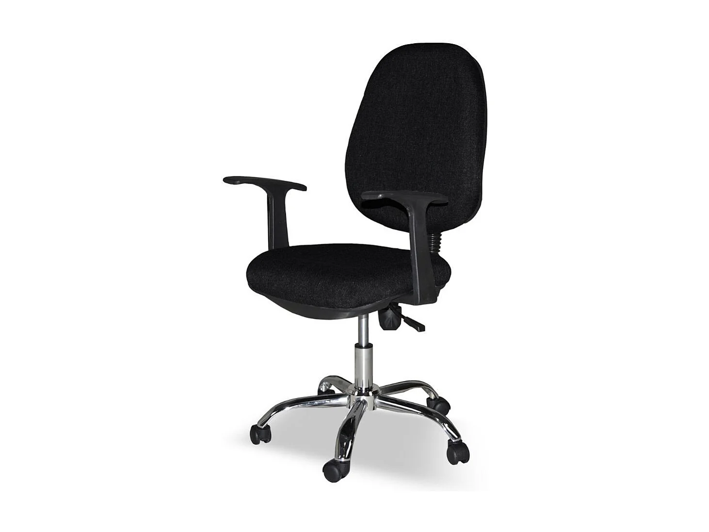 Poltrona da ufficio CR415 tessuto nero base cromata con ruote