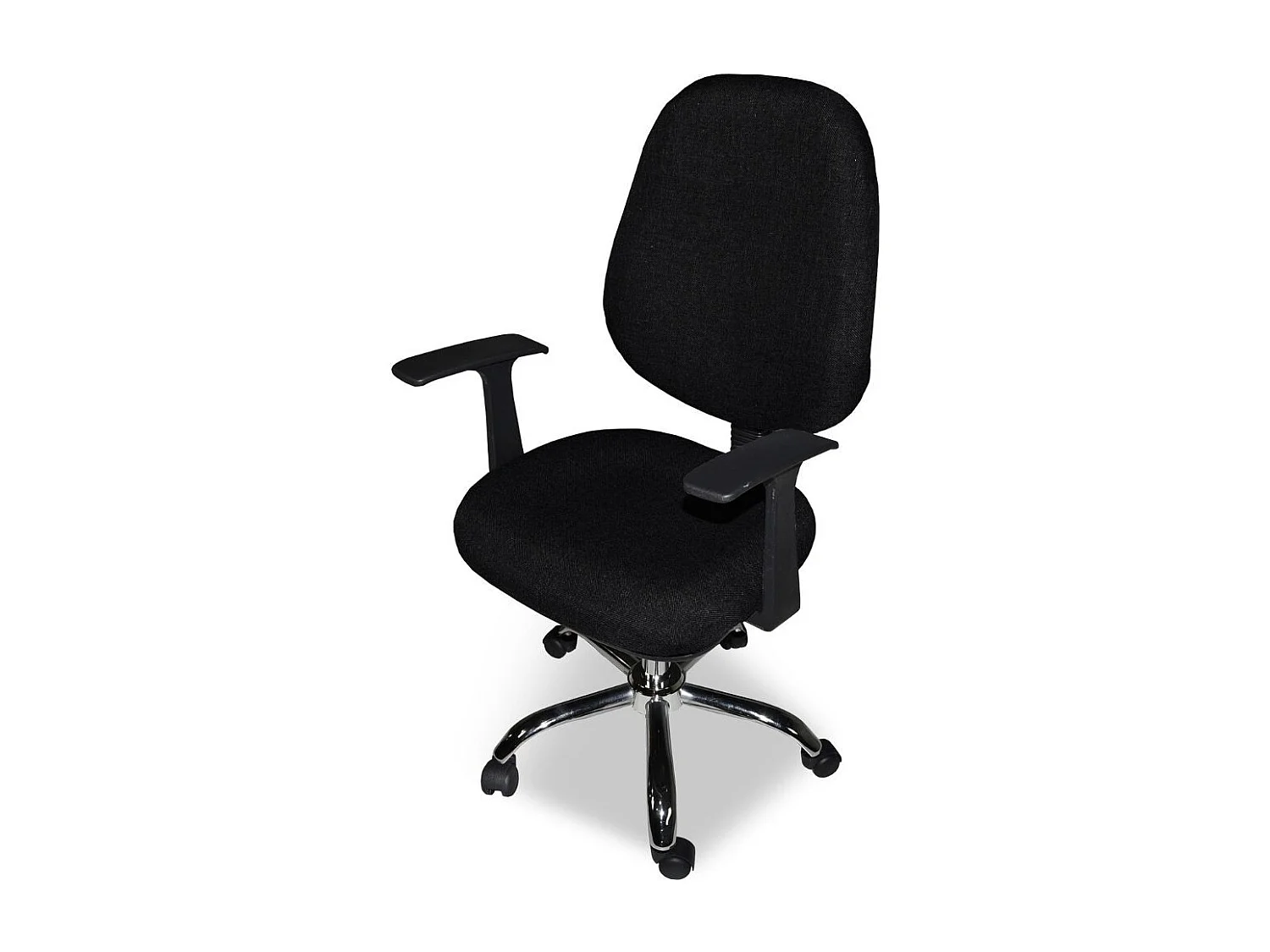 Poltrona da ufficio CR415 tessuto nero base cromata con ruote