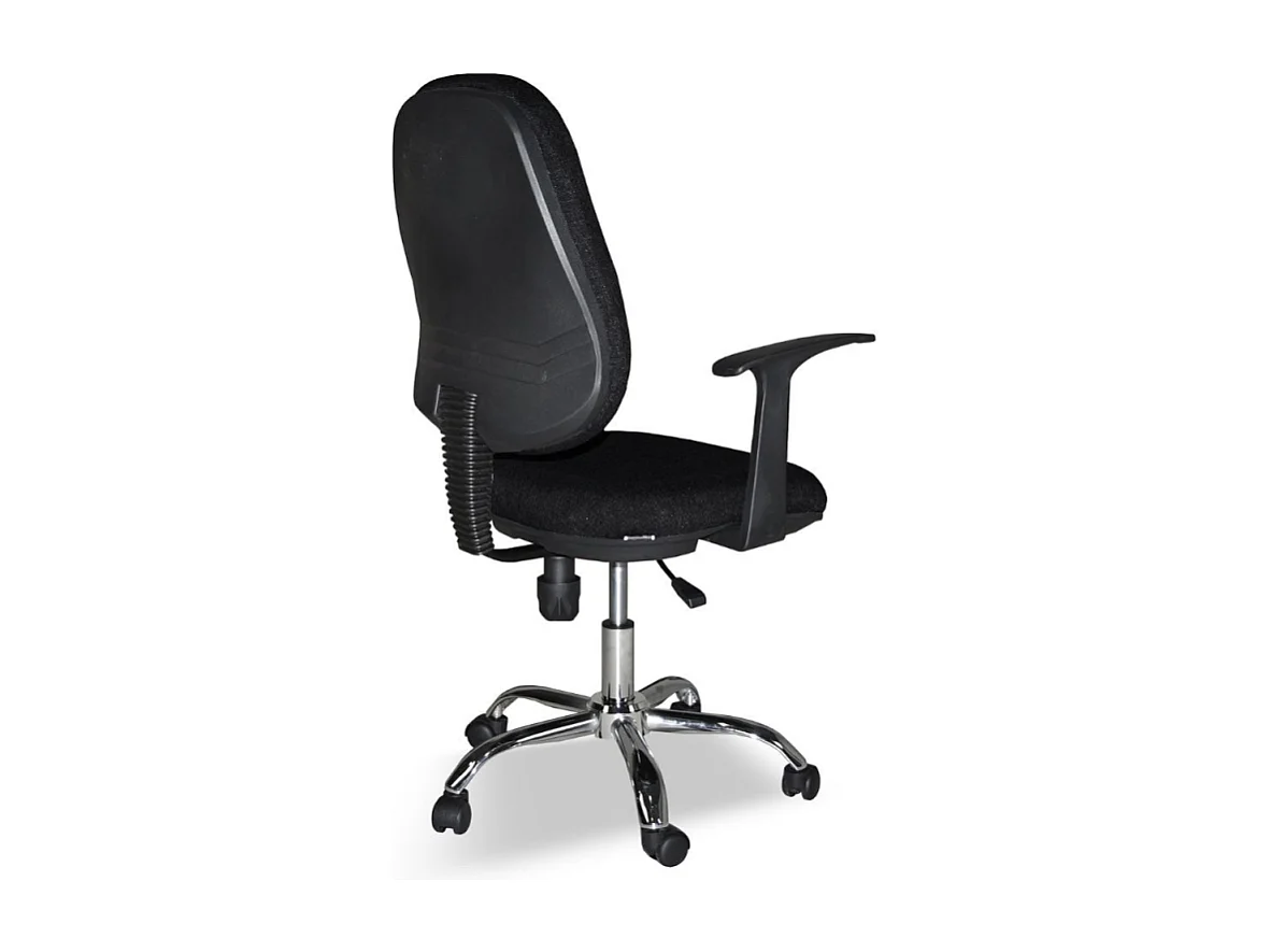 Poltrona da ufficio CR415 tessuto nero base cromata con ruote