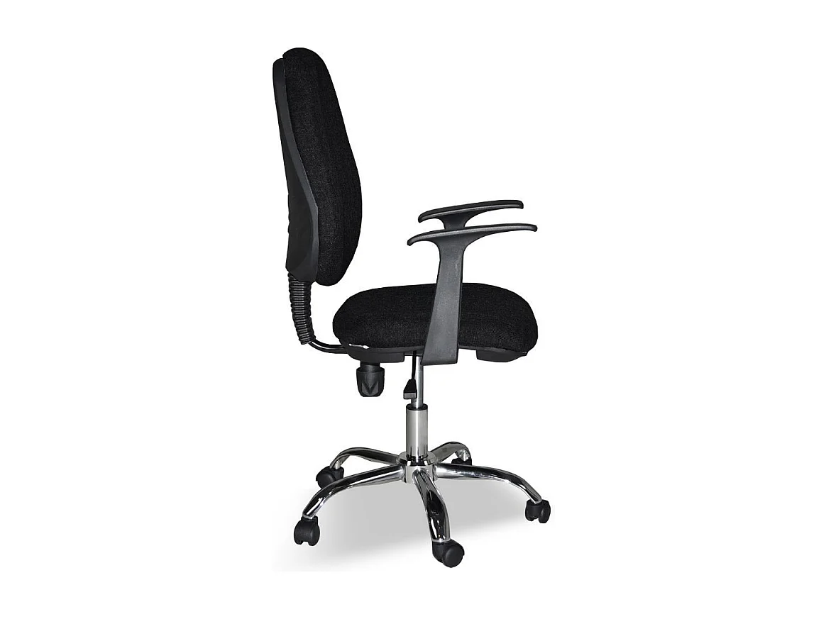 Poltrona da ufficio CR415 tessuto nero base cromata con ruote