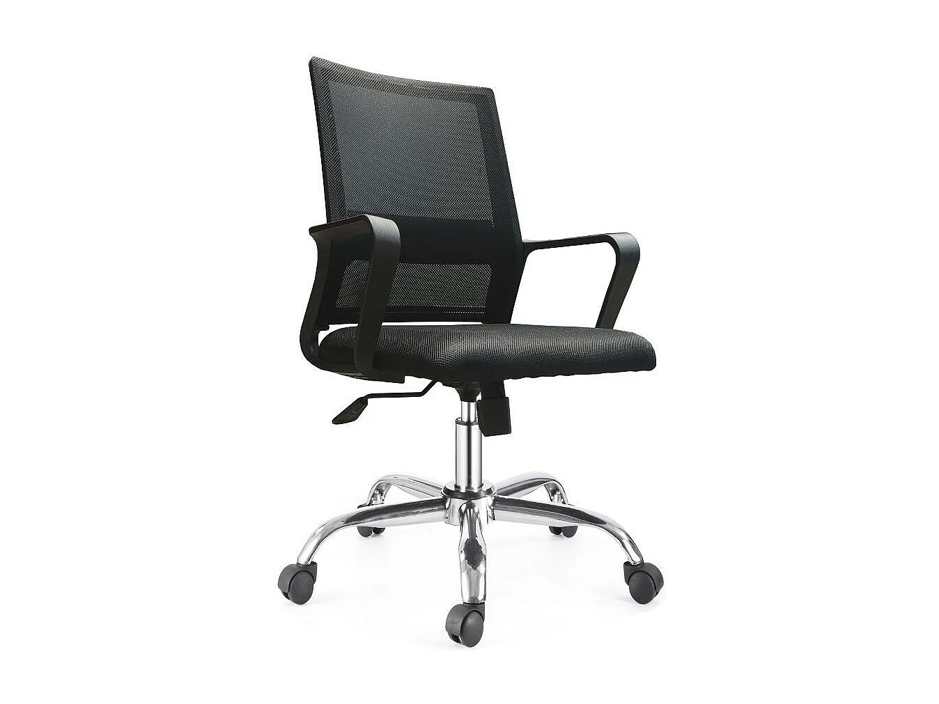 Poltrona ufficio schienale in rete nero e base cromata C8350 – Traspirabilità e Stile