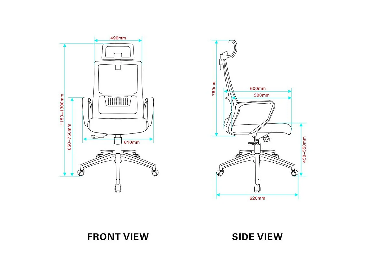 Poltrona ufficio Ica colore bianco poggiatesta regolabile e schienale traforato