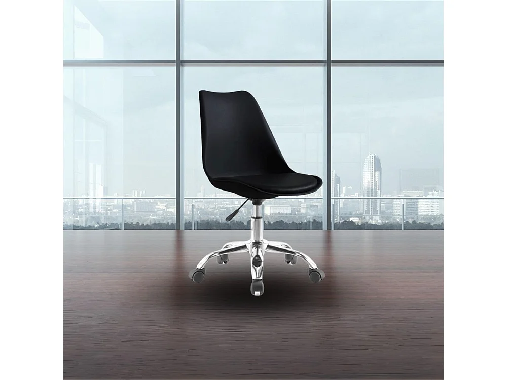 Sedia da ufficio nera LC719 seduta ergonomica e ruote