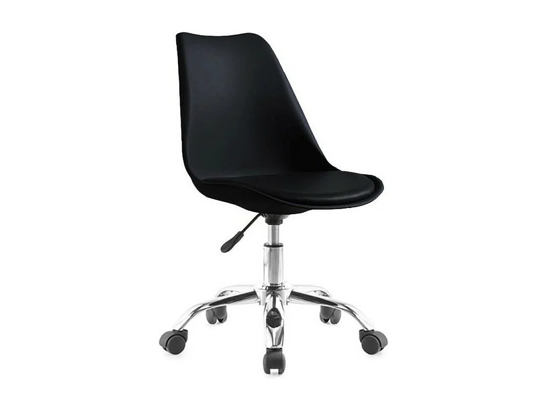 Sedia da ufficio nera LC719 seduta ergonomica e ruote