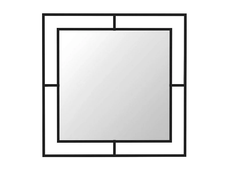 Specchio quadrato con doppia cornice Corner in metallo colore nero