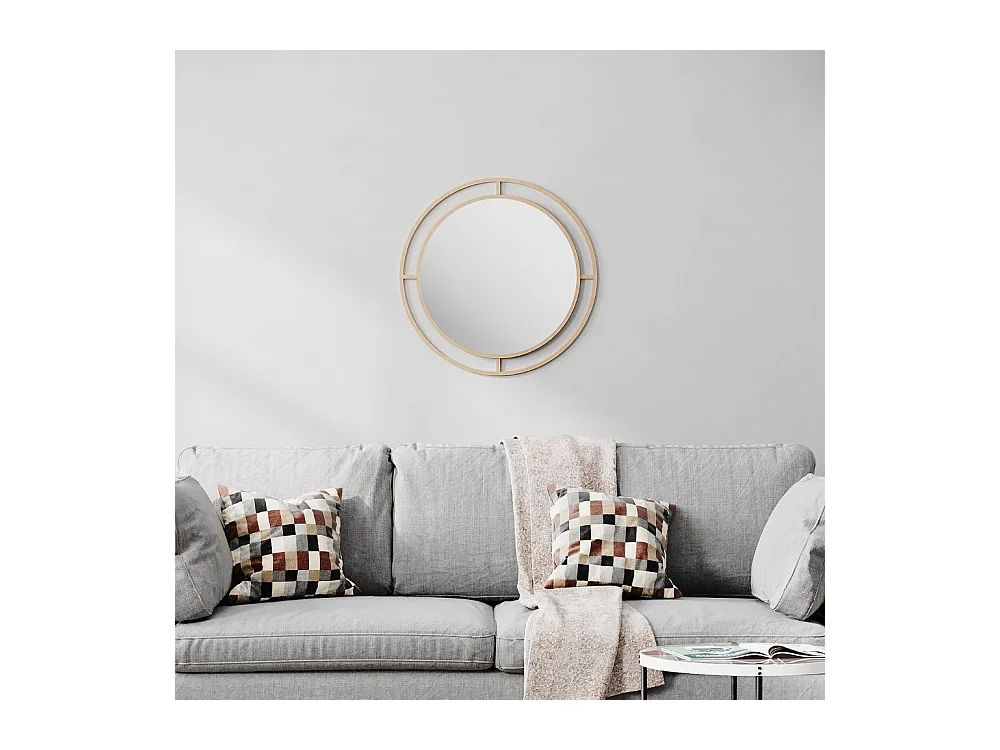 Specchio rotondo con doppia cornice Bubble in metallo colore oro