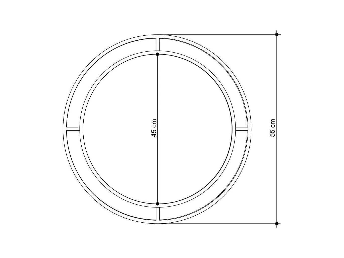 Specchio rotondo con doppia cornice Bubble in metallo colore oro