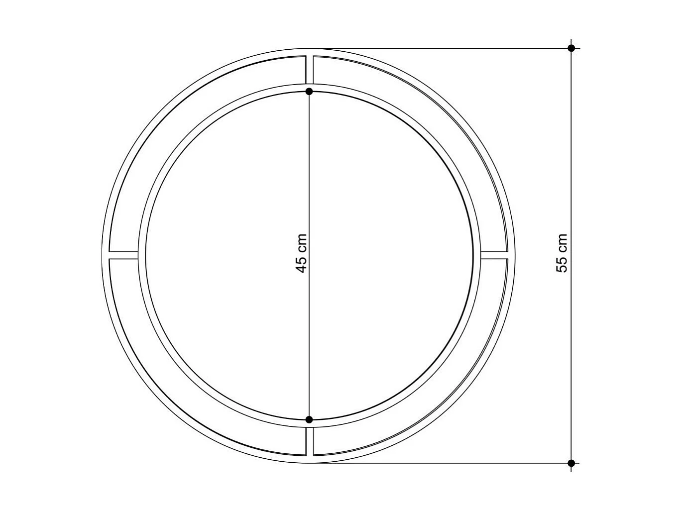 Specchio rotondo con doppia cornice Bubble in metallo colore oro