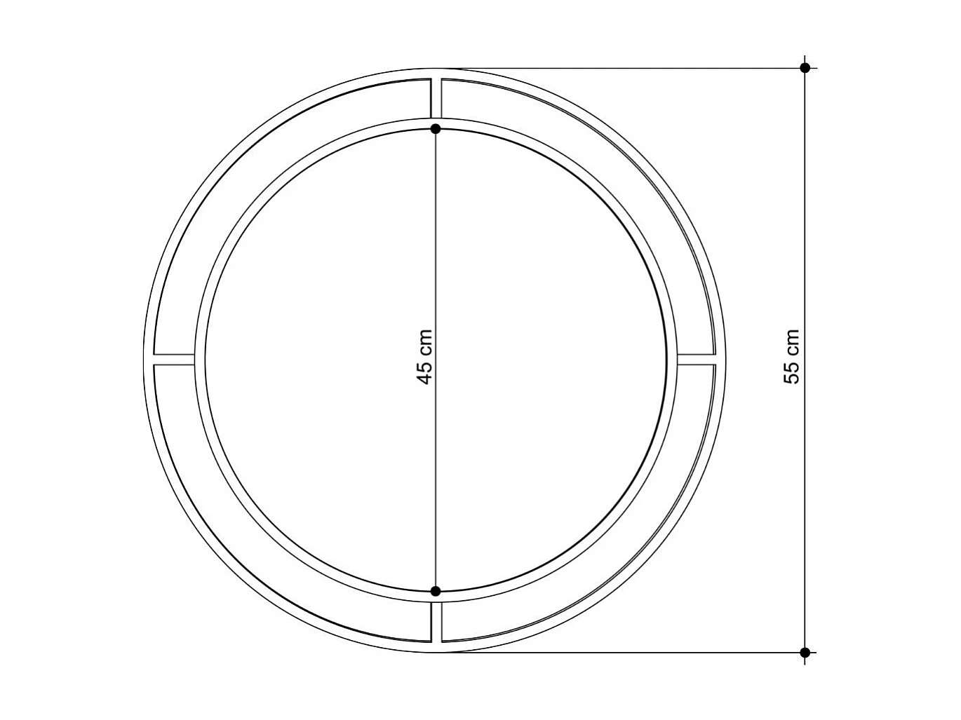 Specchio rotondo con doppia cornice Bubble in metallo colore oro