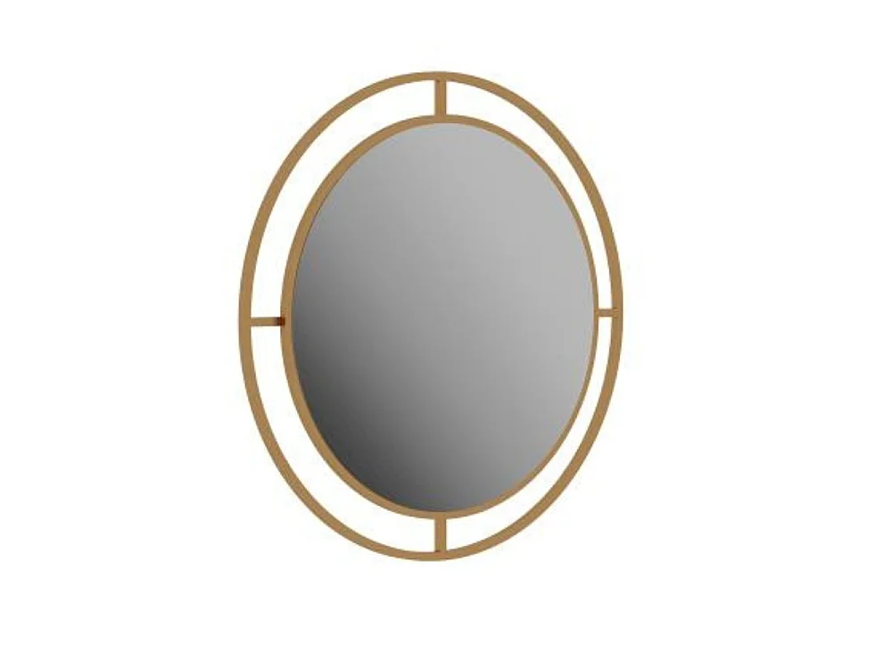 Specchio rotondo con doppia cornice Bubble in metallo colore oro