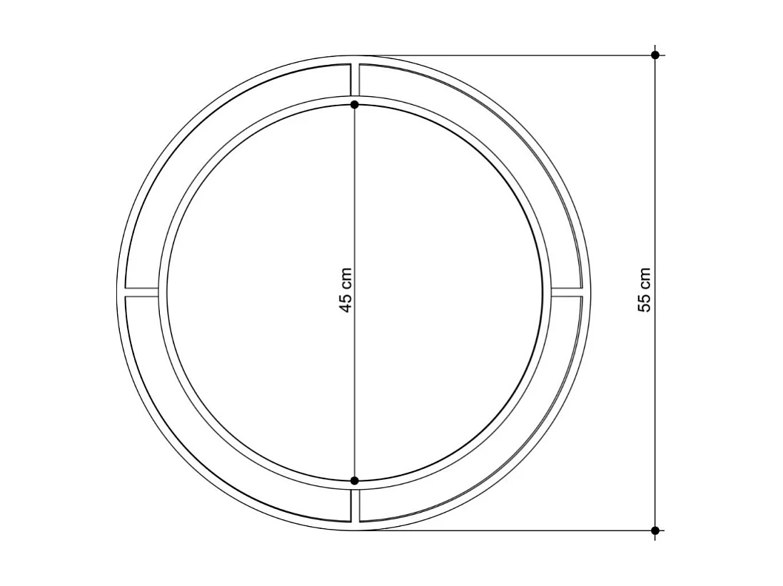 Specchio rotondo con doppia cornice Bubble in metallo colore oro