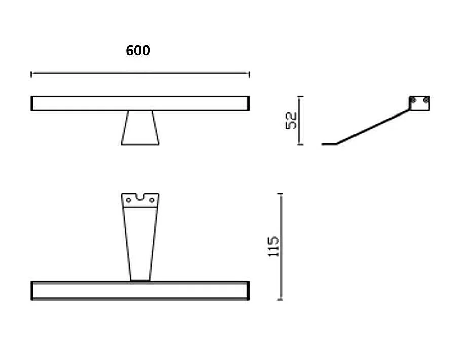 Lampada LED per bagno Kyra 600 mm colore cromato