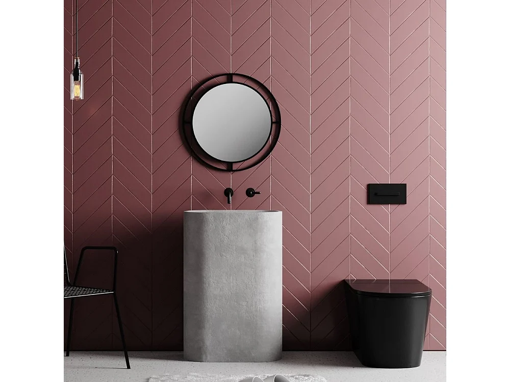 Specchio rotondo con doppia cornice Bubble in metallo colore nero