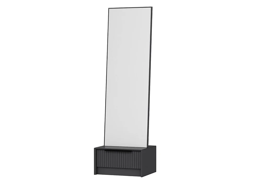Specchio Kale con base cassetto antracite 54x45x178H