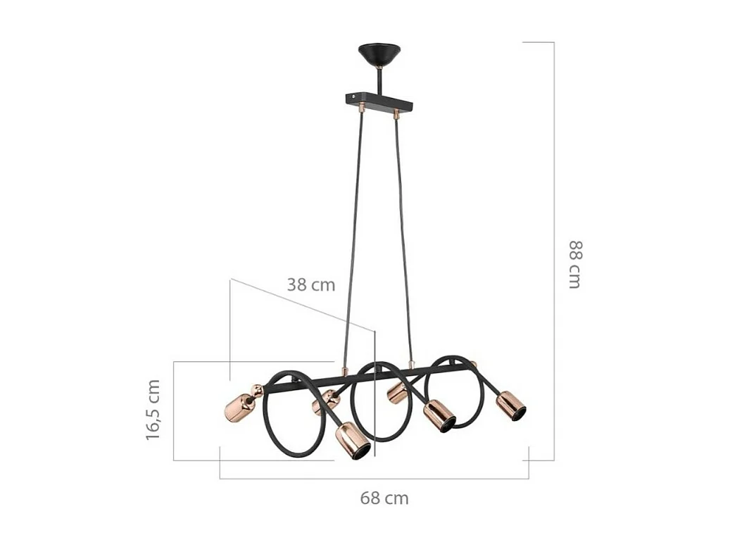 Lampada a sospensione stile contemporaneo con 6 punti luce Derbent MDL3938
