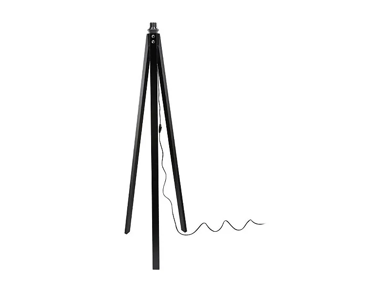 Lampada da terra treppiede legno nero Deco MDL3010