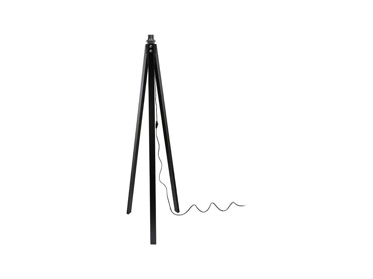 Lampada da terra treppiede legno nero Deco MDL3010