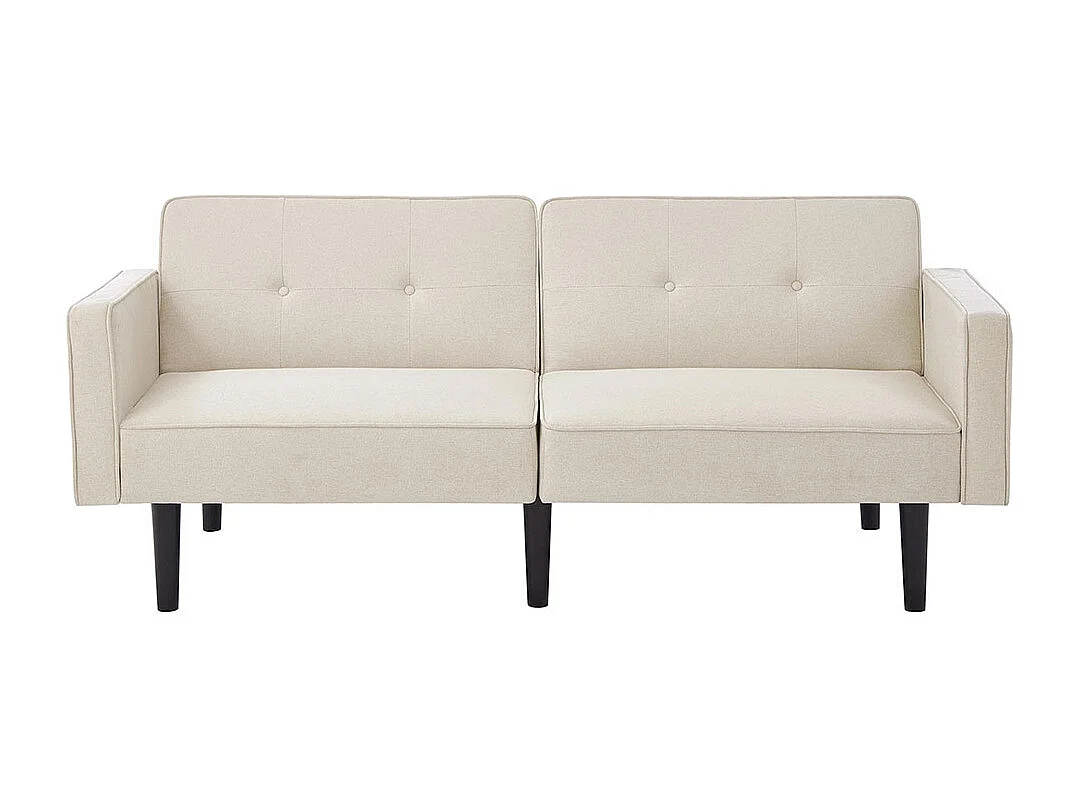 Canapé-lit 2 en 1 avec double dossier réglable individuellement, tissu coton et lin,beige