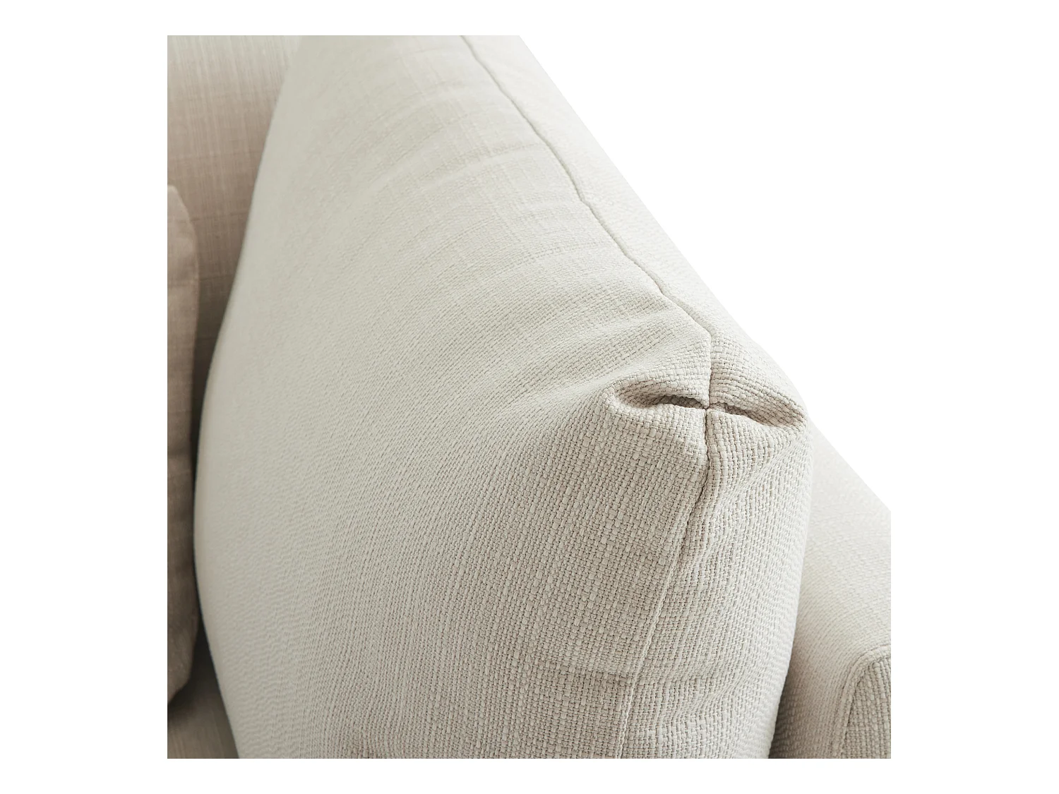 Design moderne, meubles rembourrés, canapé 3 places, canapé d'angle en L avec pouf, beige