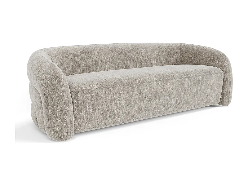 Canapé 3 places velours texturé taupe VICTORIA