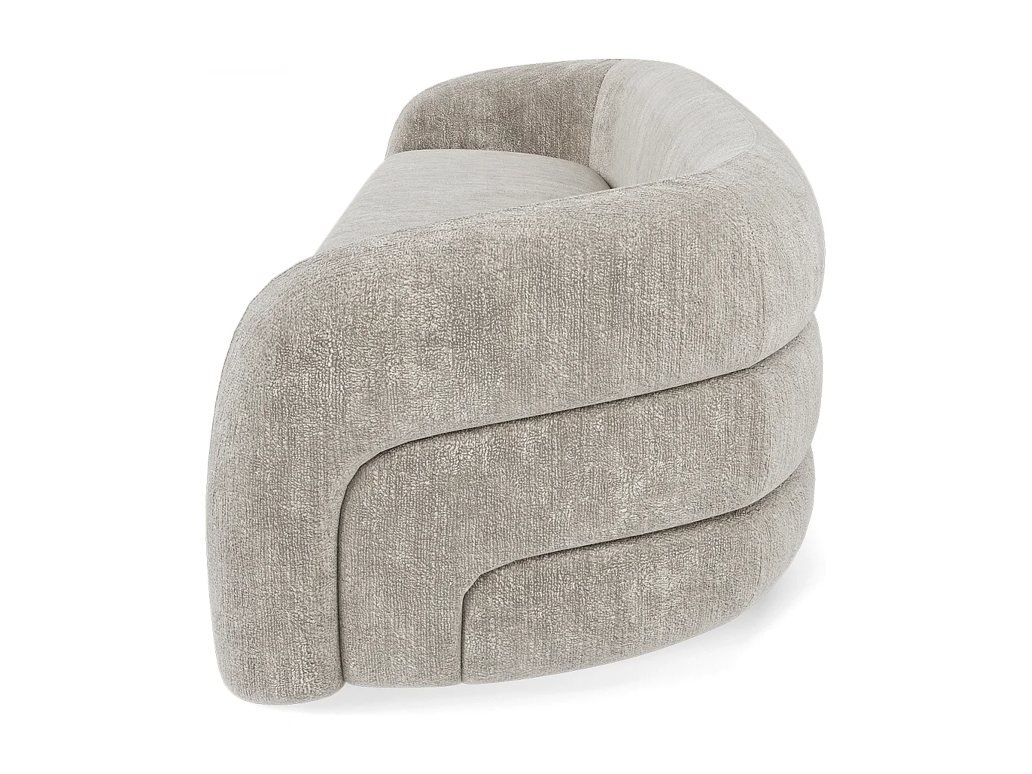 Canapé 3 places velours texturé taupe VICTORIA