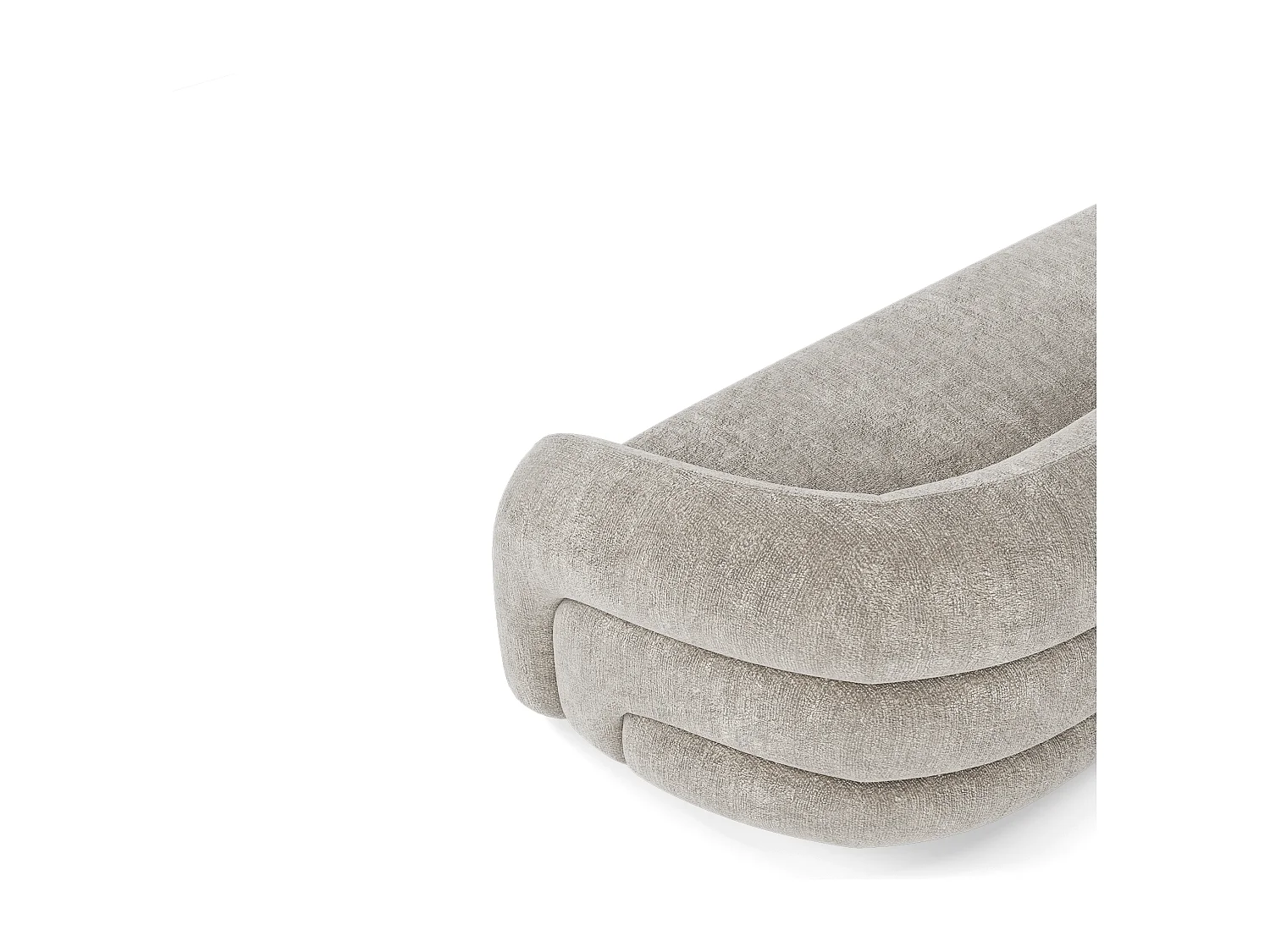 Canapé 3 places velours texturé taupe VICTORIA