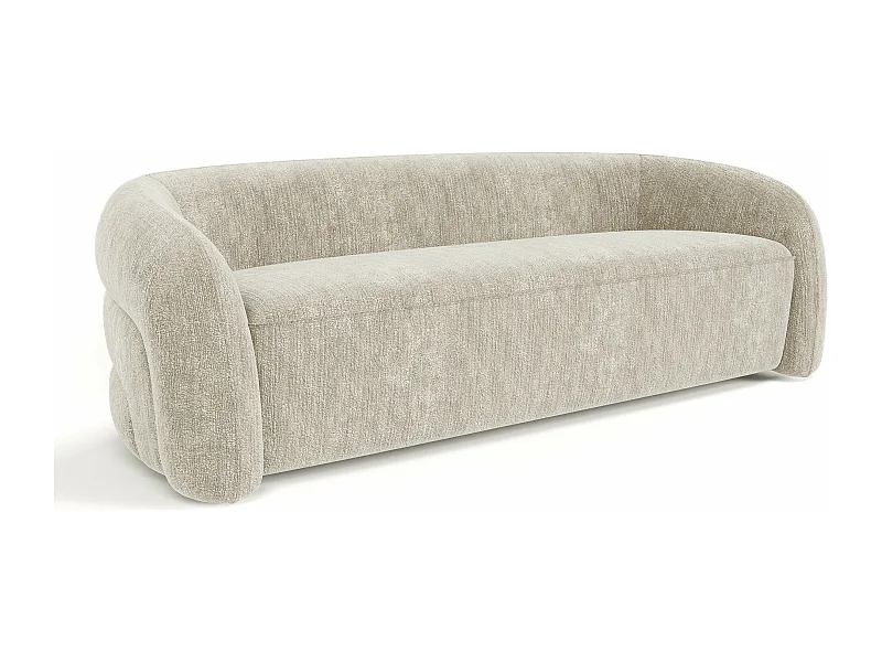 Canapé 3 places velours texturé beige VICTORIA