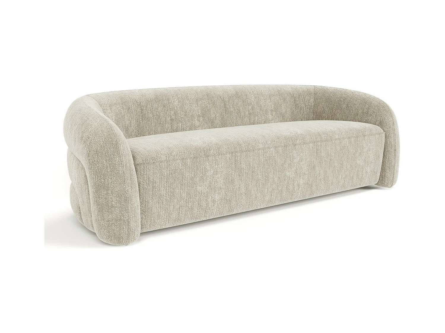 Canapé 3 places velours texturé beige VICTORIA