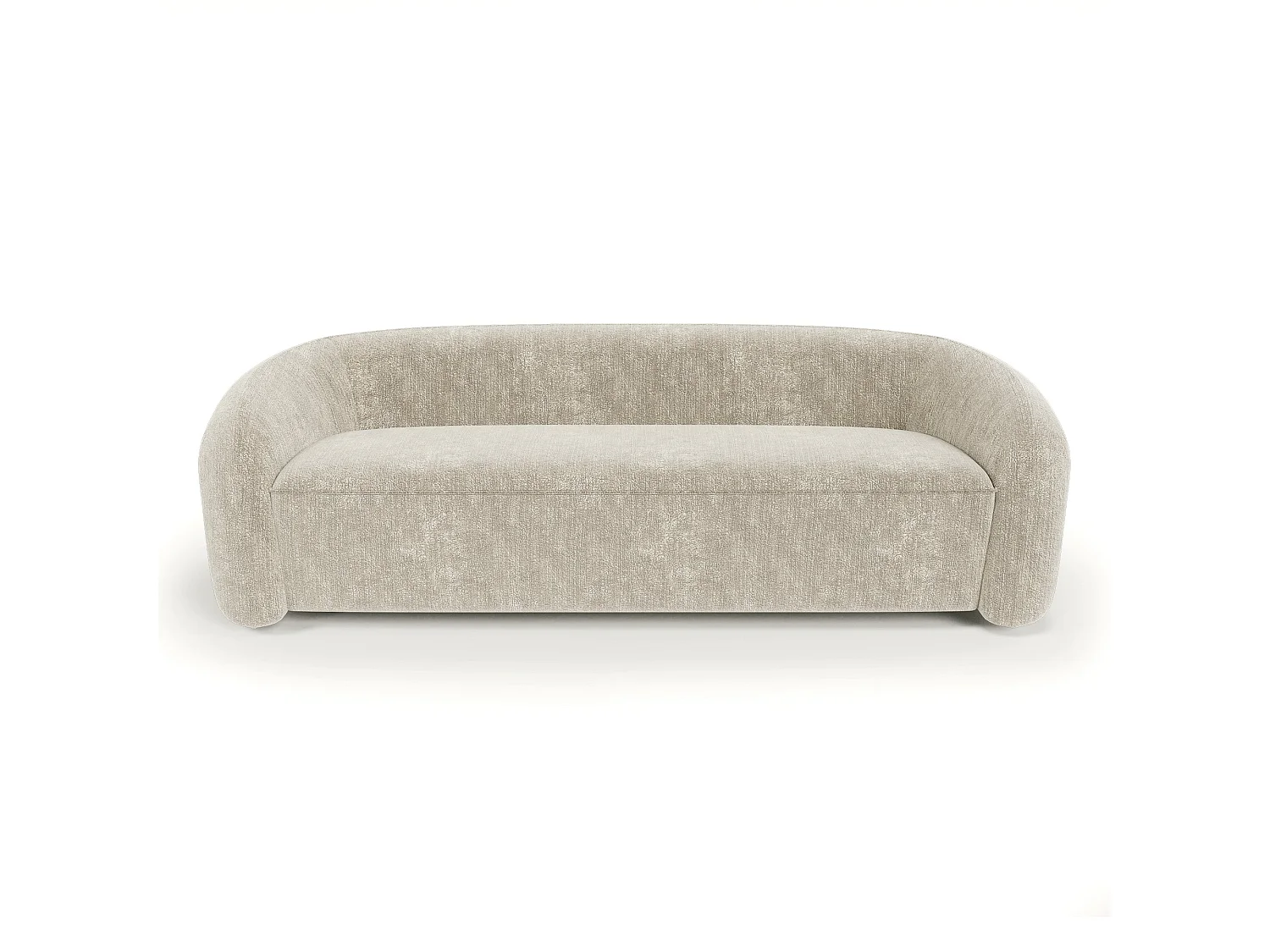 Canapé 3 places velours texturé beige VICTORIA