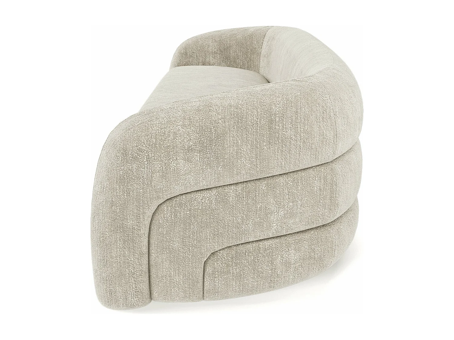 Canapé 3 places velours texturé beige VICTORIA