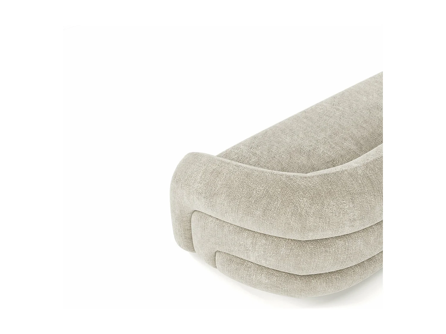 Canapé 3 places velours texturé beige VICTORIA